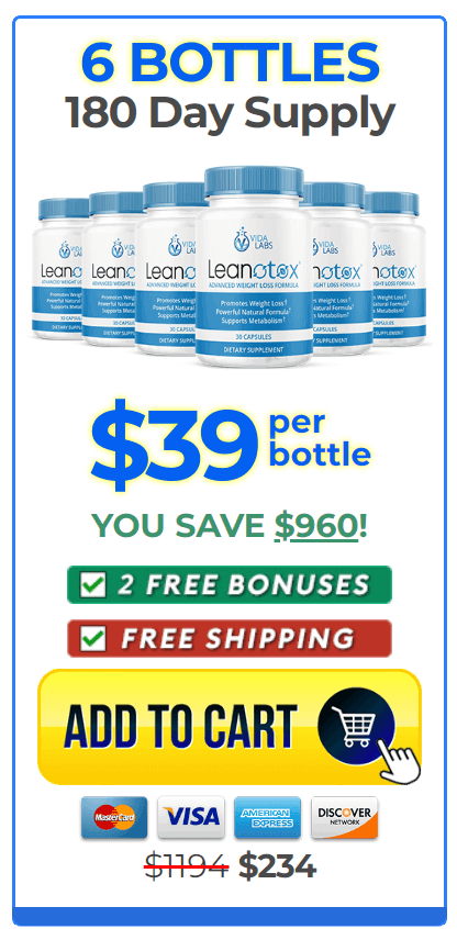 leanotox 6 bottles pricing table 